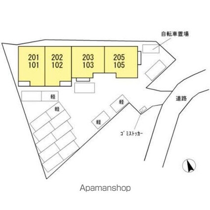 広島県東広島市八本松飯田７丁目[1LDK/50.9m2]の配置図