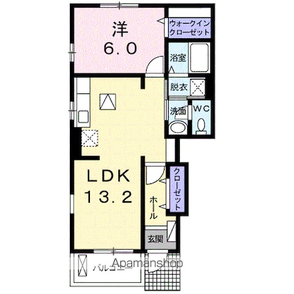 モンテ　グランデ　Ⅰ[1LDK/46.83m2]の間取図