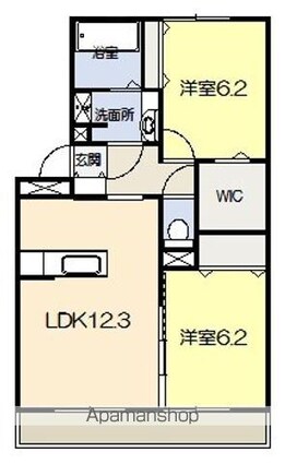 エル　パティオⅢ[2LDK/58.37m2]の間取図