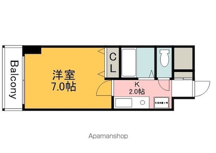 エスポアール楠木[1K/19.04m2]の間取図