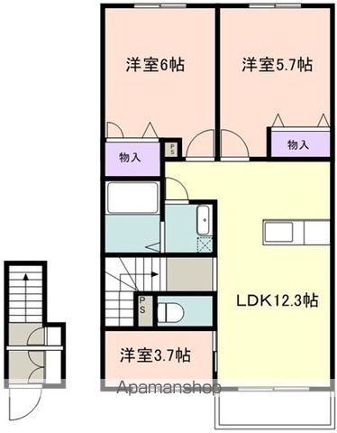 和歌山市大谷のハイツの間取り