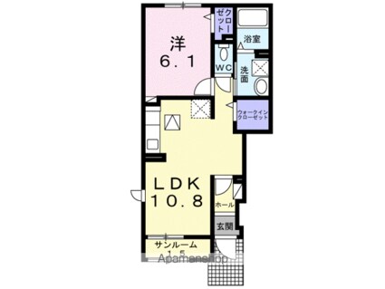 あまくぼＲⅡ[1LDK/43.61m2]の間取図