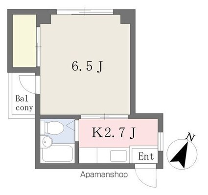ダイヤモンドビューミツイ[1K/21.87m2]の間取図