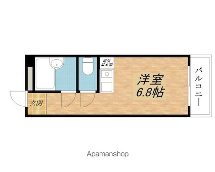 クッキィー石山寺[1R/18.82m2]の間取図