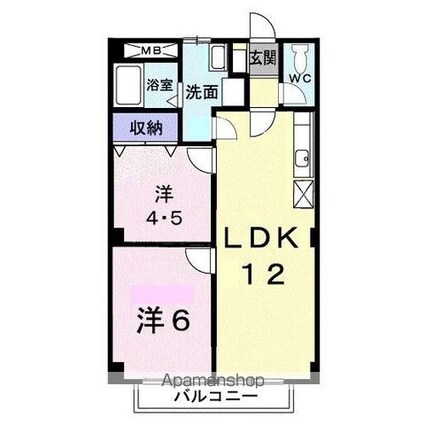 パルネット源平[2LDK/49.68m2]の間取図