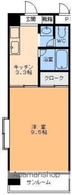 エスポアール萱町[1K/27.6m2]の間取図