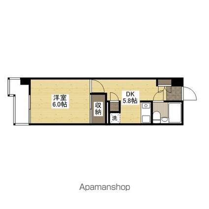 ロイヤルＯＳ[1DK/24.3m2]の間取図