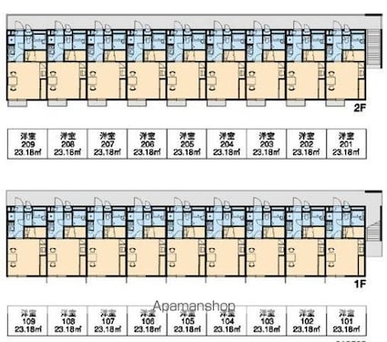 レオパレスグリーンハイツ[1K/23.18m2]の配置図