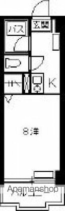 パティオ舟入[1K/20m2]の間取図