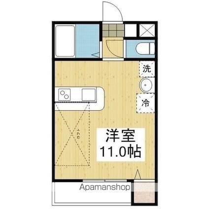 アルト萱町　西棟[1R/25.4m2]の間取図