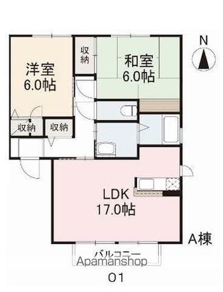 ディアスＭ[2LDK/57.81m2]の間取図