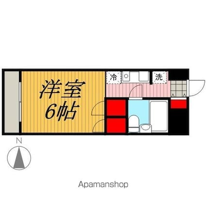 東京都世田谷区世田谷１丁目[1R/16.57m2]の間取図