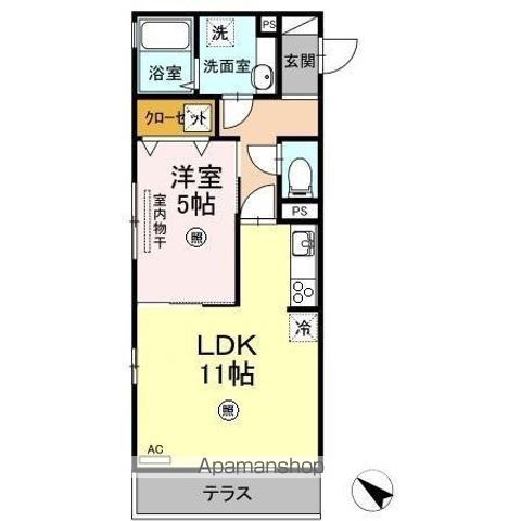 可部線 七軒茶屋駅 徒歩1分 3階建 築8年の間取り写真
