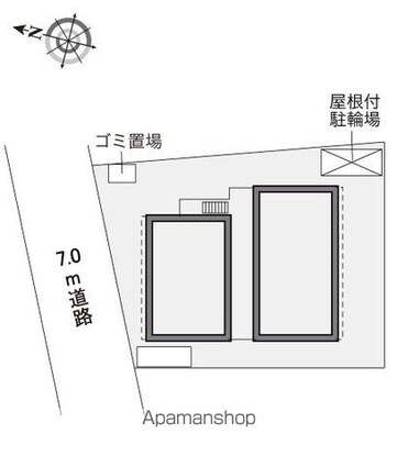 東京都練馬区土支田１丁目[1K/19.87m2]の配置図