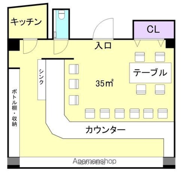 和歌山県和歌山市友田町２丁目[店舗/39.17m2]の間取図