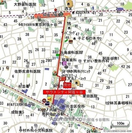 サウスシティ阿佐ヶ谷[1R/19.24m2]の配置図