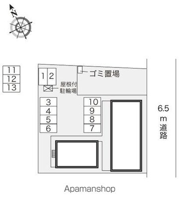 レオパレスＮＥＭＯＴＯ[1K/20.28m2]の配置図