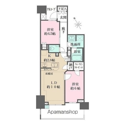 ザ・パークハウス上北沢[2LDK/55.97m2]の間取図