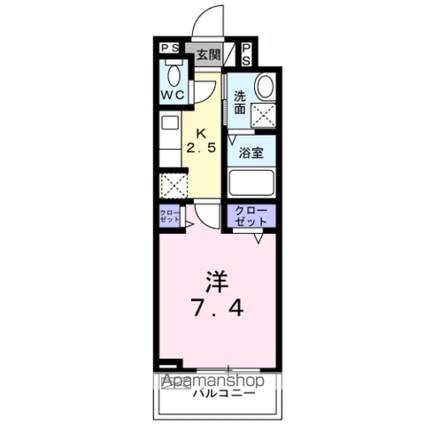 サンモール　鶴島[1K/27.02m2]の間取図