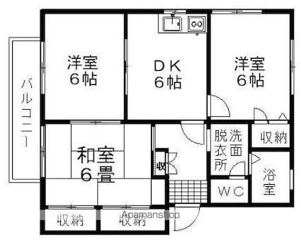 Ｓｋｙ　Ｌａｒｋ[2LDK/54.8m2]の間取図