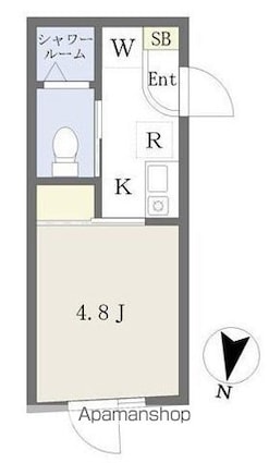 アスパイア新宿[1R/15.06m2]の間取図