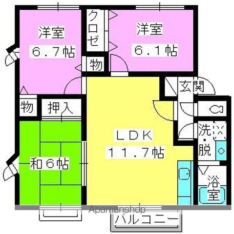 【福岡市南区柏原のアパートの間取り】