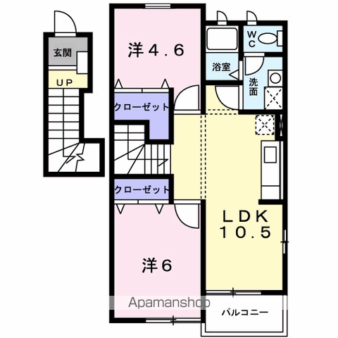 昭島市田中町のアパートの間取り