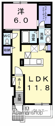 青梅市長淵のアパートの間取り