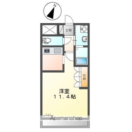 エルシオンⅢ[1K/30m2]の間取図