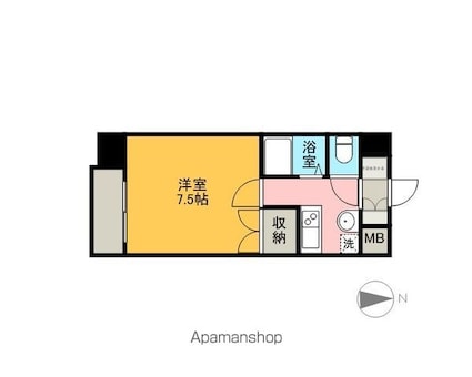 パルティール千種[1K/23.67m2]の間取図