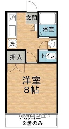 グリーンヒルズＢ[1K/26.4m2]の間取図