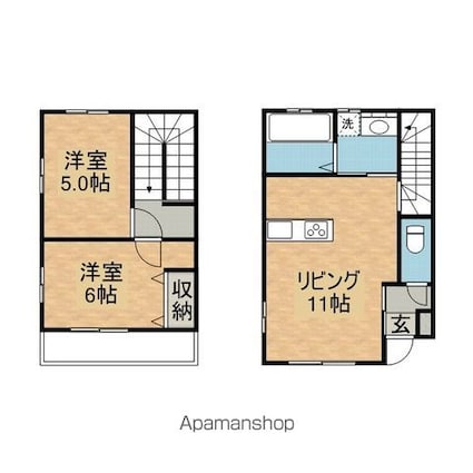 ココハイム[2LDK/58.8m2]の間取図