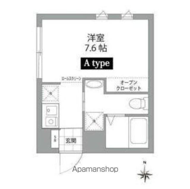 カーサピアッツァ新宿西落合[1K/18.8m2]の間取図