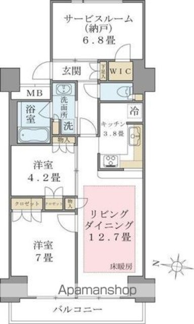 Ｂｒｉｌｌｉａ　ｉｓｔ　東雲キャナルコート[2SLDK/71.13m2]の間取図