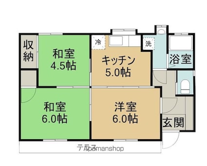 長野県長野市合戦場２丁目[3K/49.43m2]の間取図