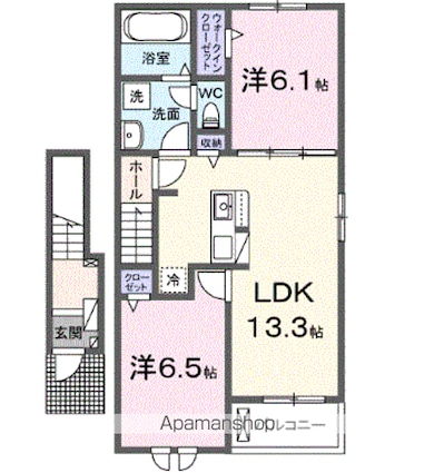 アルバスラピスⅠ[2LDK/59.55m2]の間取図