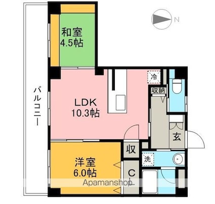 サンカーン　トゥ[2LDK/48.97m2]の間取図