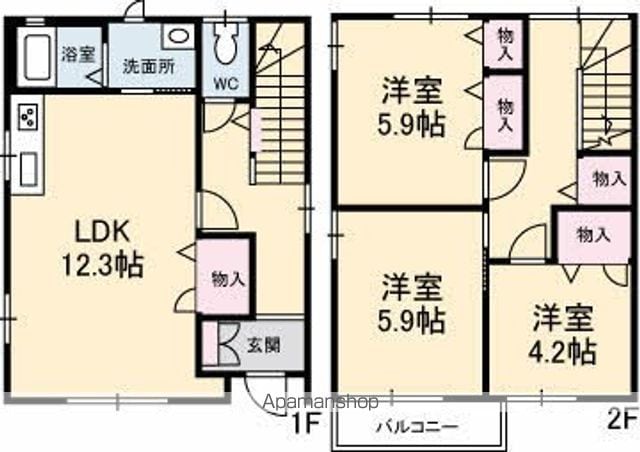 広島電鉄江波線 江波駅 徒歩16分 2階建 築29年の間取り写真
