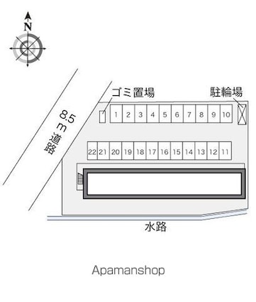 レオパレスグロウシード[1K/21.81m2]の配置図