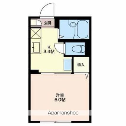 フレグランス勝山[1K/21.21m2]の間取図