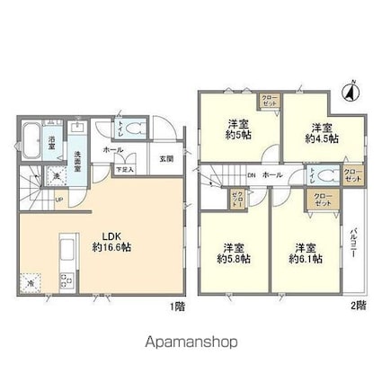 Ｋｏｌｅｔ立川一番町[4LDK/86.53m2]の間取図