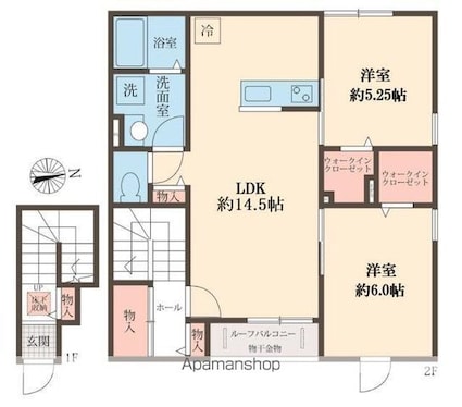 グリーンヒルズ関町[2LDK/62.48m2]の間取図