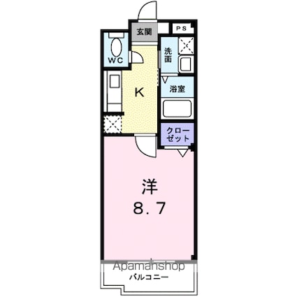Ｐｒｏｍｅｎａｄｅ　Ｆｕｊｉ[1K/27.98m2]の間取図