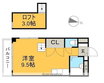 フェンネルハイツ[1R/29m2]の間取図