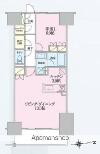 トラープランド翠命館[1LDK/54m2]の間取図