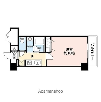 パークソレイユ３番館[1K/31.43m2]の間取図