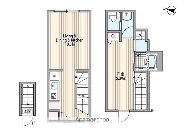 マーレ弦巻[1LDK/40.29m2]の間取図