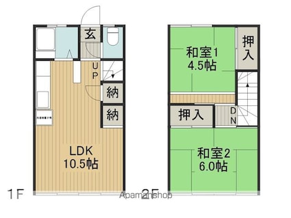 四賀ハウス４号棟[2LDK/48.54m2]の間取図
