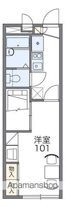 レオパレスプランドール木太[1K/22.35m2]の間取図