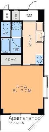 アミスタッド本町[1K/28.62m2]の間取図